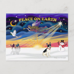Cartão Postal De Festividades XmasSunrise-Rat Terrier