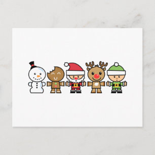 Cartão Postal De Festividades Yay For Color Five Xmas Characters