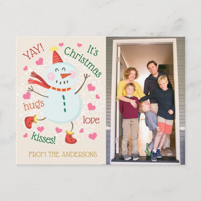 Cartão Postal De Festividades YAY Sua Foto De Natal Saudação (Frente)