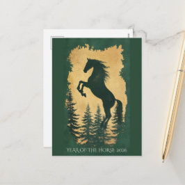 Cartão Postal De Festividades Year of the Horse 2026 Greeting Card 