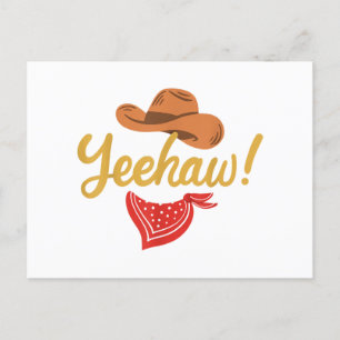 Cartão Postal De Festividades Yeehaw Cowboy Cowgirl Western Country Rodeo