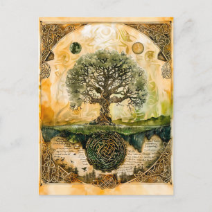 Cartão Postal De Festividades Yggdrasil, a Árvore Norse da Vida