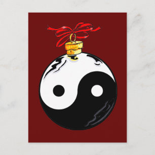 Cartão Postal De Festividades Yin & Yang Christmas Ball