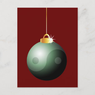 Cartão Postal De Festividades Yin Yang Christmas Ball
