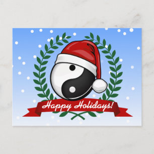 Cartão Postal De Festividades Yin Yang Symbol Holiday