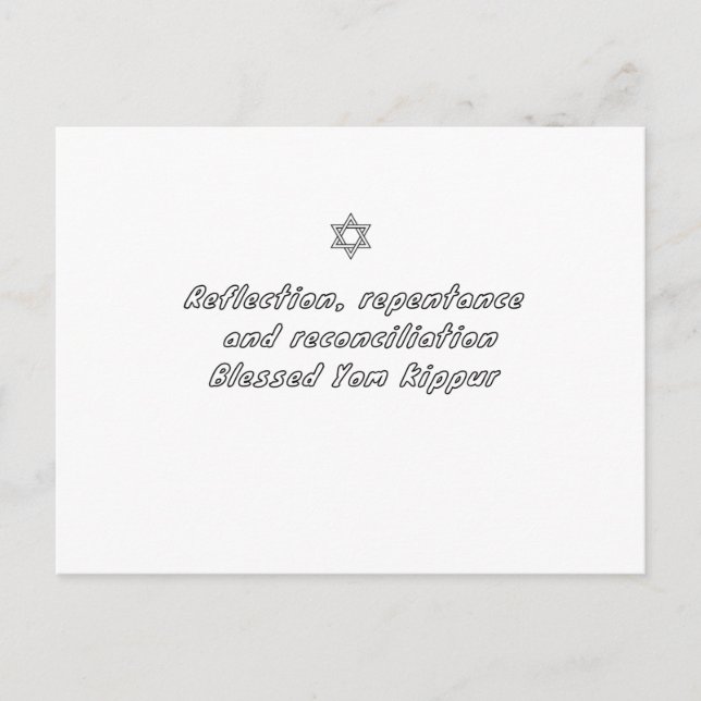 Cartão Postal De Festividades Yom Kippur (Frente)