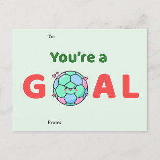 Cartão Postal De Festividades You’re a Goal Soccer Valentine Card