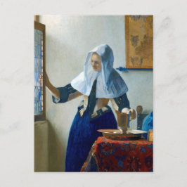 Cartão Postal De Festividades Young Woman with a Water Pitcher by Vermeer