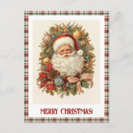 Cartão Postal De Festividades Your Personalised Photo Vintage Christmas Santa