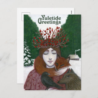 Cartão Postal De Festividades Yule Saudações