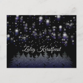 Cartão Postal De Festividades Zalig Kerstfeest Noite Holandesa de Natal Neve Est