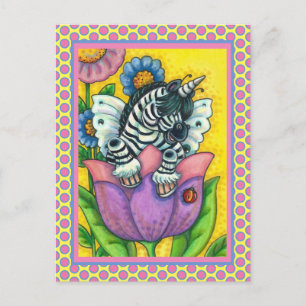 Cartão Postal De Festividades ZEBO WHIMSYNICKER, ZEBRA UNICORN Fantasy