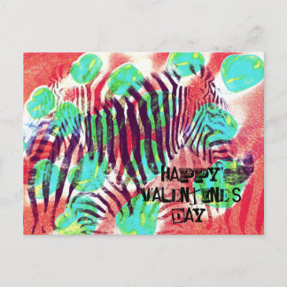 Cartão Postal De Festividades Zebra do circo - feliz dia de os namorados