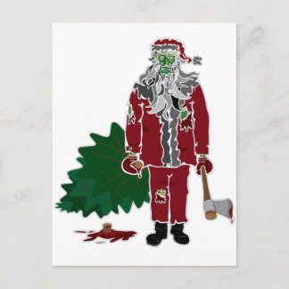 Cartão Postal De Festividades Zombi Papai Noel