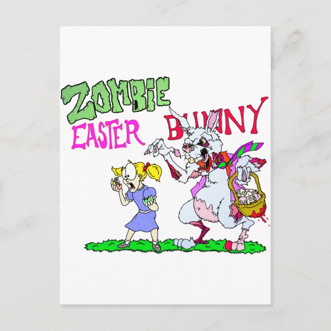 Cartão Postal De Festividades Zombie Easter Bunny (Frente)