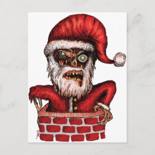 Cartão Postal De Festividades Zombie Santa