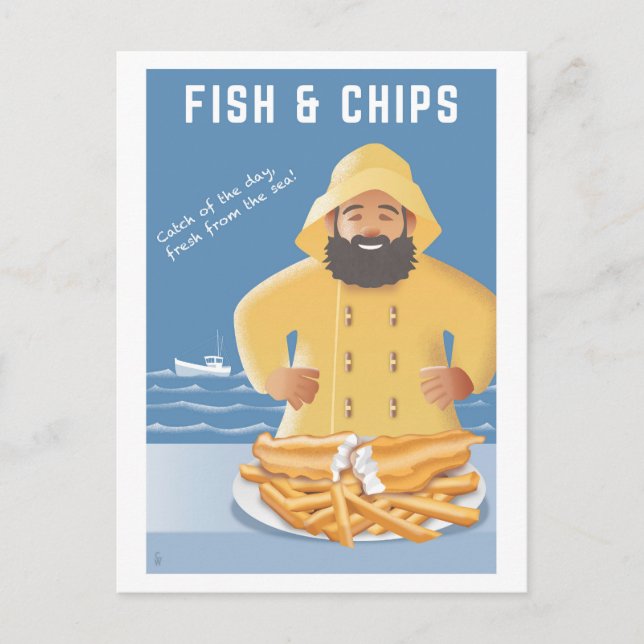 Cartão postal de Fish and Chips (Frente)