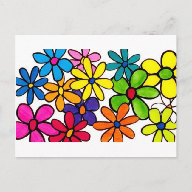 cartão postal de flor divertida (Frente)