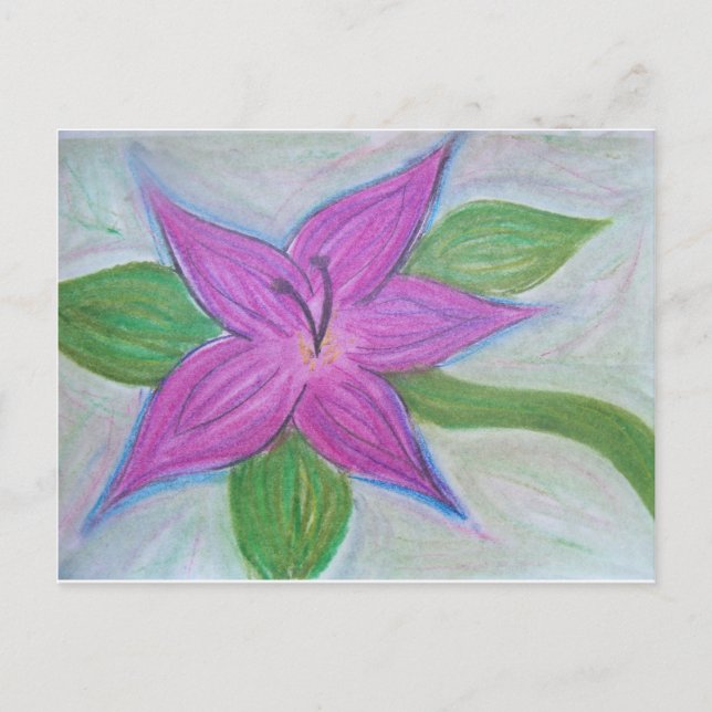 cartão postal de flor púrpura aleatório (Frente)