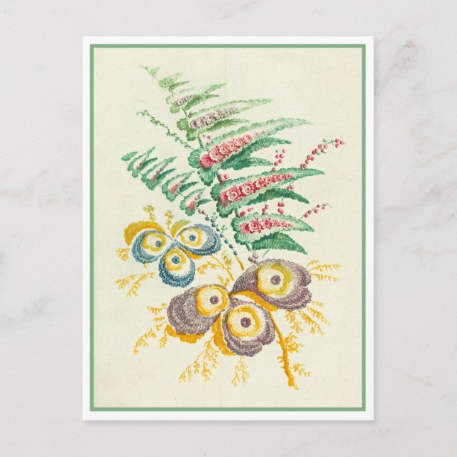 Cartão postal de flor vintage (Frente)