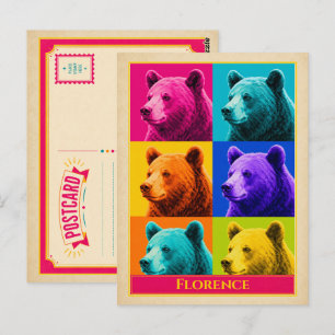 Cartão Postal de Florença Alabama Urso Negro Vinta