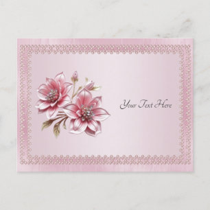 Cartão Postal de Flores Rosa Modernas