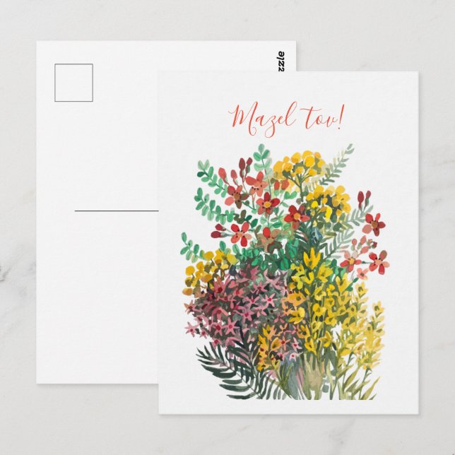 Cartão postal de flores silvestres (Frente/Verso)