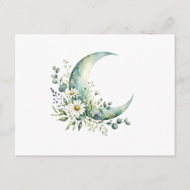 Cartão Postal de Flores Silvestres à Luz da Lua em (Frente)