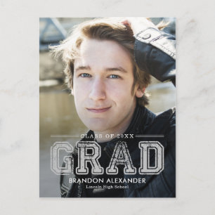 Cartão postal de formatura com cor editável esport