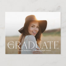Cartão postal de formatura com graduação de cor ed