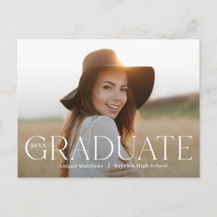 Cartão postal de formatura com graduação de cor ed