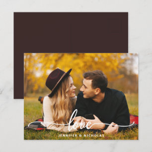 Cartão postal de foto com roteiro de amor personal