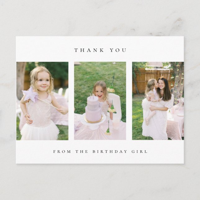 cartão postal de foto de agradecimento de aniversá (Frente)