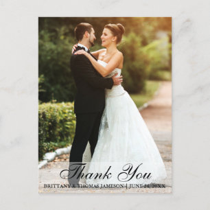 Cartão postal de foto de agradecimento de casament