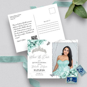 Cartão Postal de Foto de Coroa de Tiara Verde Ment