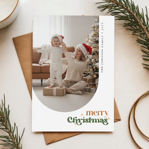 Cartão Postal de Foto de Família em Arco de Natal