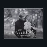 Cartão postal de foto de férias Feliz Hanukkah<br><div class="desc">Personalize o texto personalizado acima. Você pode encontrar itens adicionais coordenados em nossa coleção "Presentes de Hanukkah e um Menorá".</div>