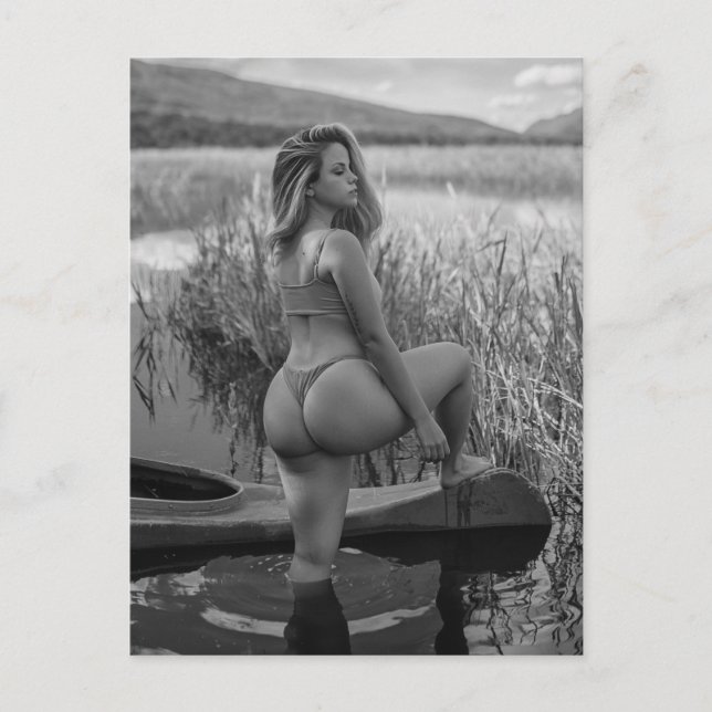 Cartão postal de foto de modelo de biquíni (Frente)