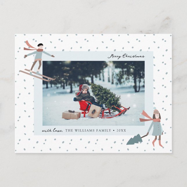 Cartão Postal de Foto de Natal Adorável (Frente)