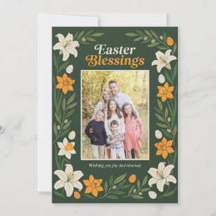 Cartão Postal de Foto de Páscoa Floral - Botânica