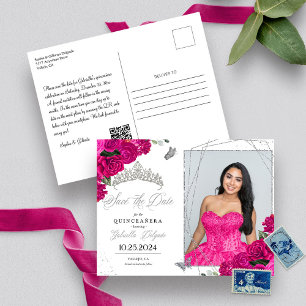 Cartão Postal de Foto de Quinceañera com Tiara de 
