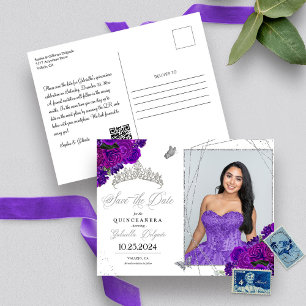 Cartão postal de foto de Quinceañera com Tiara Rox