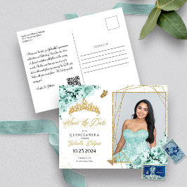 Cartão Postal de Foto de Quinceañera com Tiara Ver