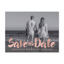 Cartão Postal de Foto de Save The Date de Amor em