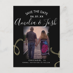 Cartão postal de foto de Script Save the Date com 