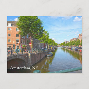 Cartão postal de foto do canal de Amsterdã, Holand