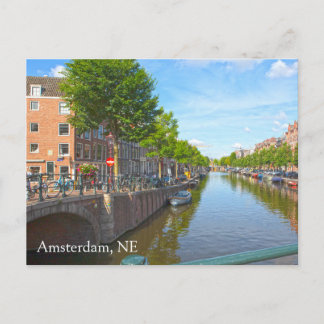 Cartão postal de foto do canal de Amsterdã, Holand