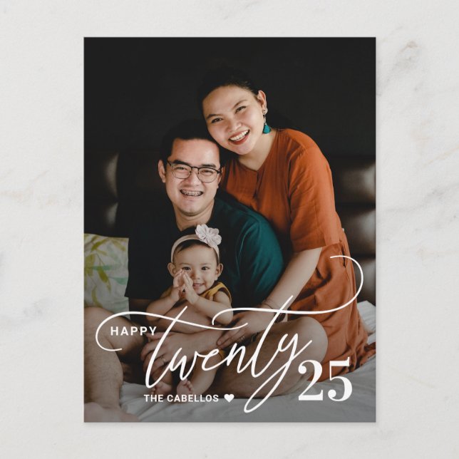 Cartão postal de foto encantador para o Ano Novo V (Frente)