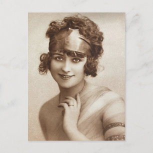 Cartão postal de foto francesa de garota flapper v