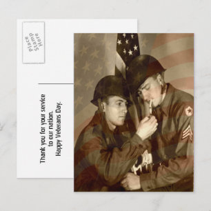Cartão postal de foto militar vintage Obrigado Vet